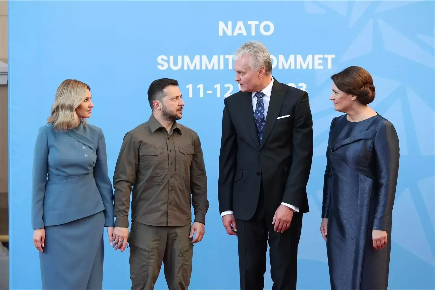O. Zelenska, V. Zelenskis ir G. Nausėda, D. Nausėdienė