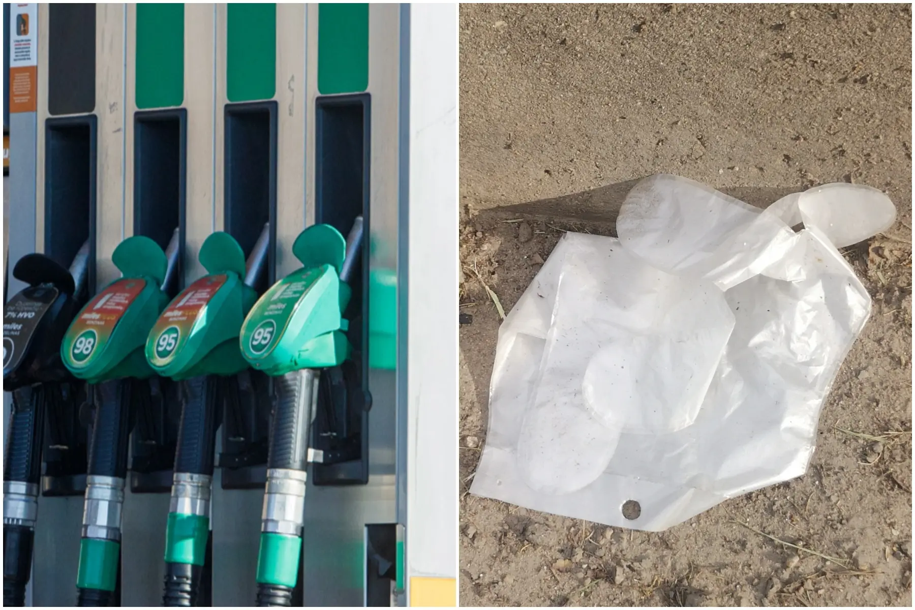 degalinė, plastikinės pirštinės