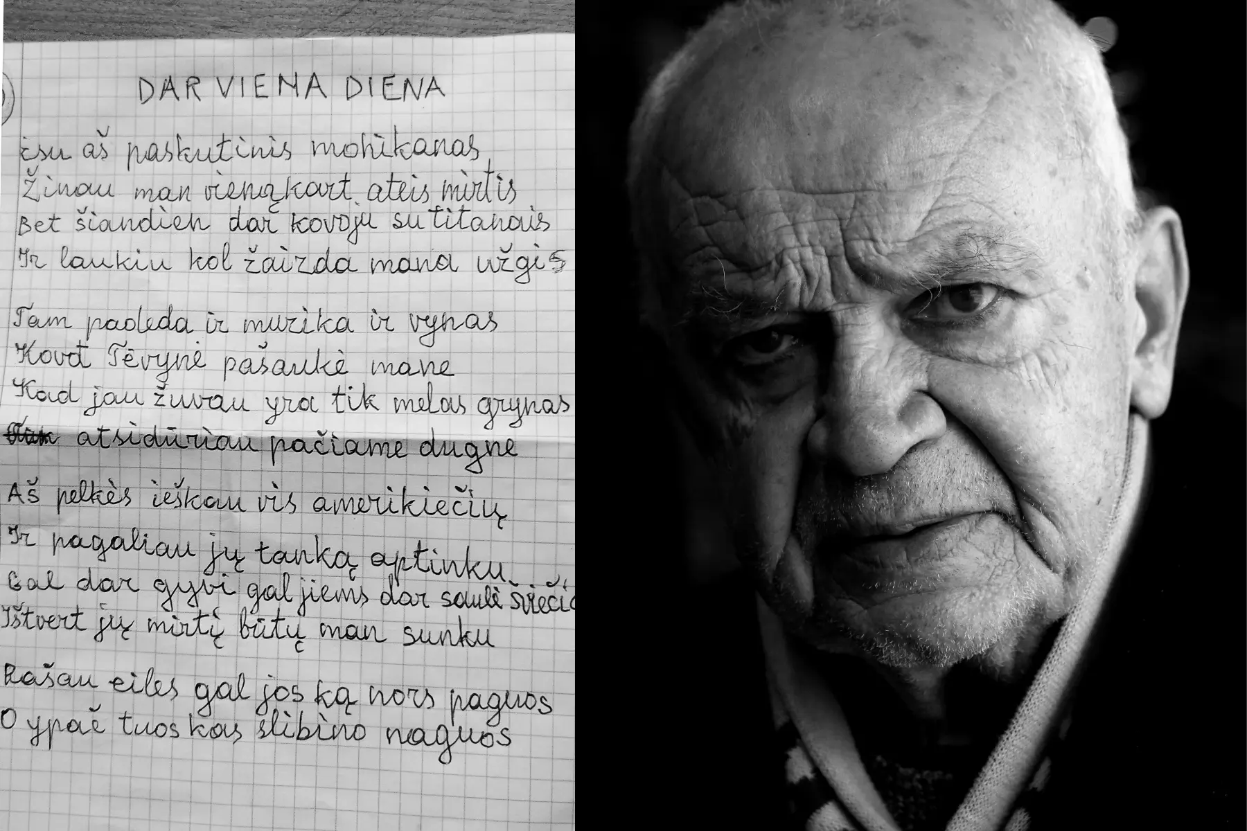 G. Patackas ir jo eilėraštis / M. Patašiaus nuotr.