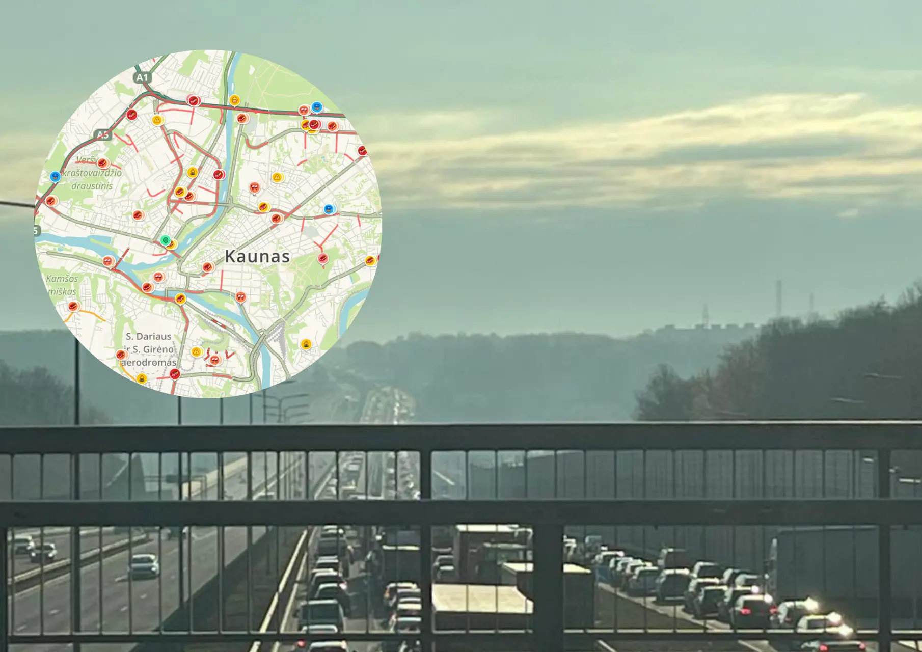Kleboniškio tiltas / Kas vyksta Kaune grupės ir Waze nuotr.