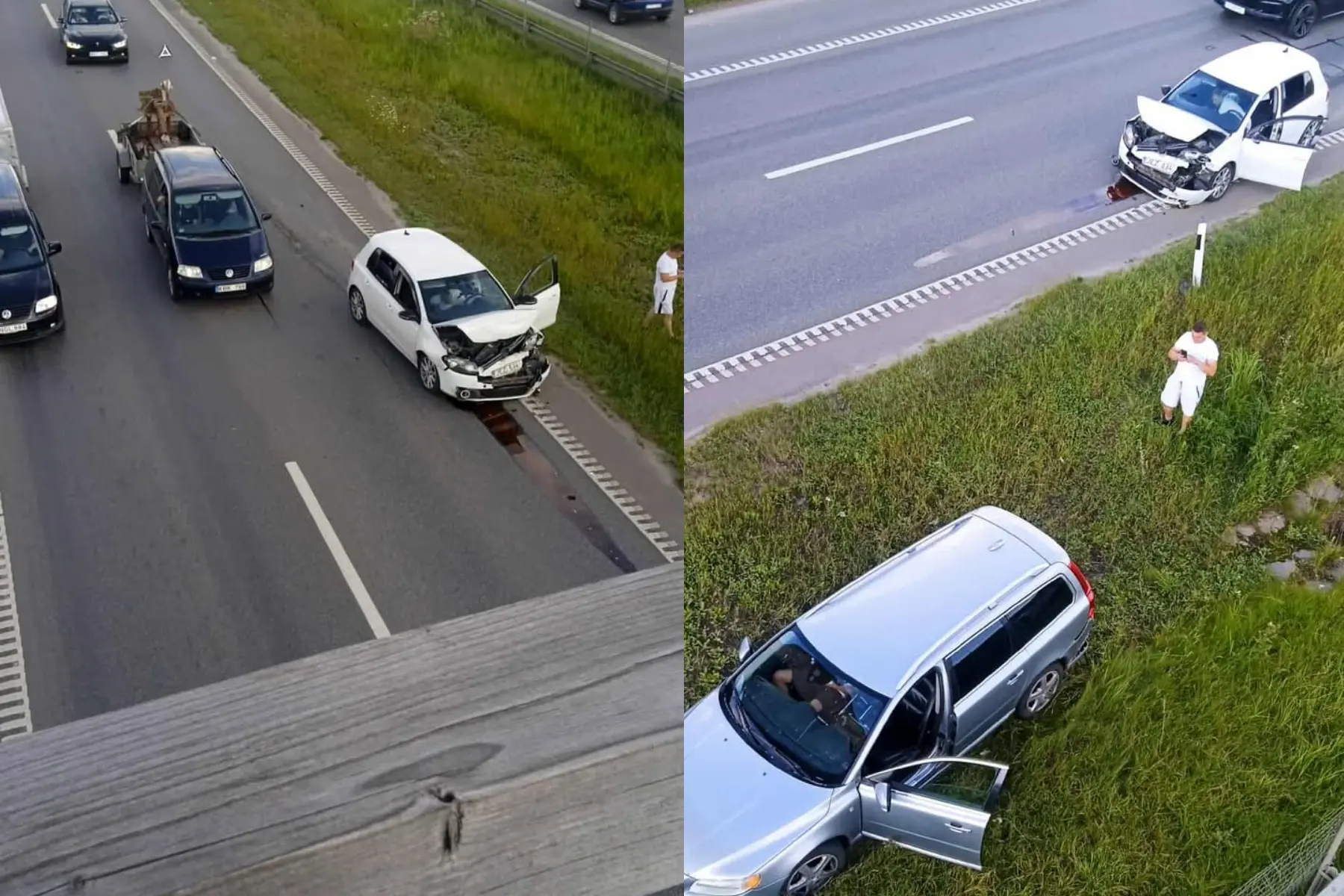 Avarija A1 kelyje / Skaitytojų nuotr.