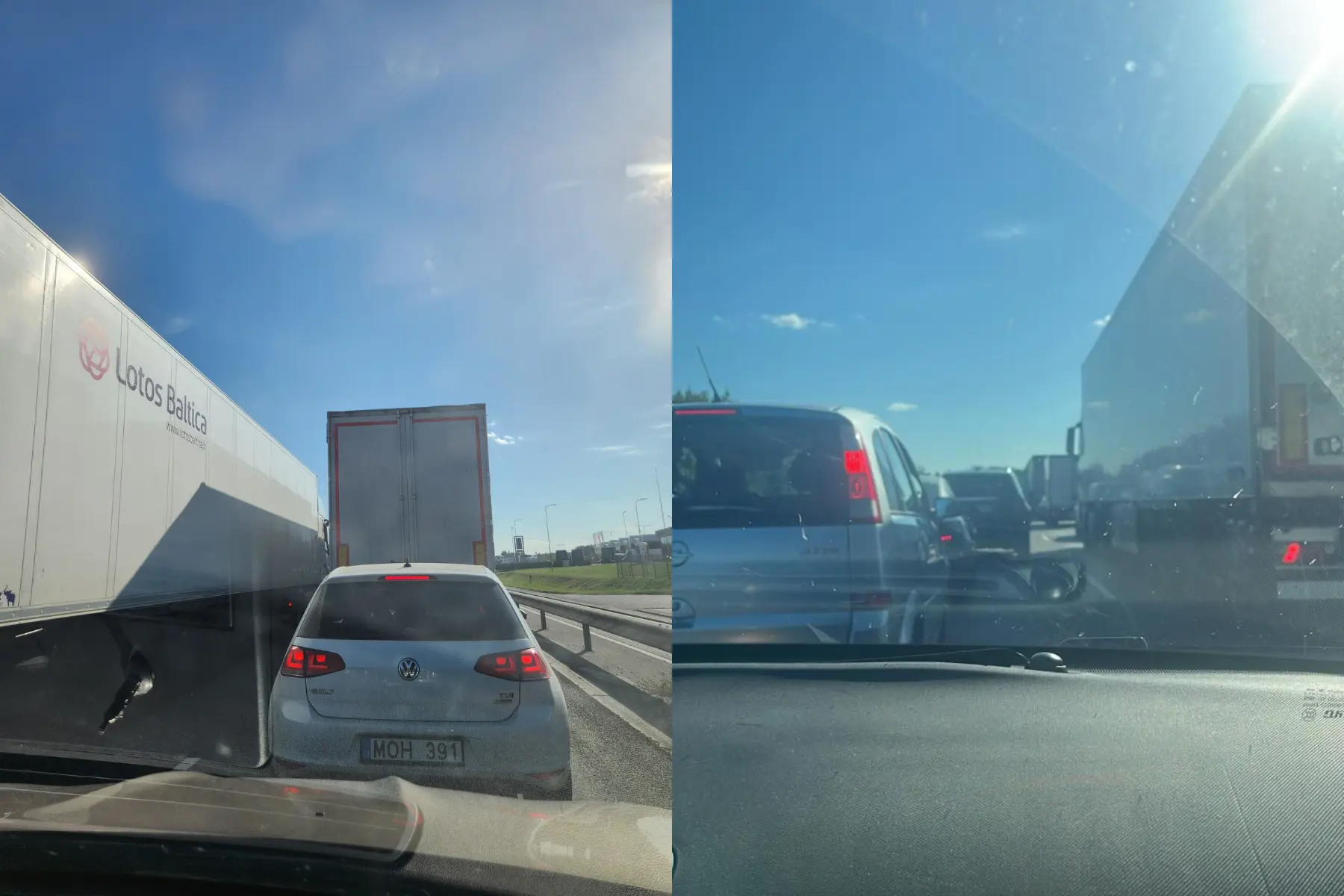 Spūstis A5 kelyje / Skaitytojų nuotr.