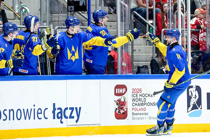 Vyrai WMIA Ukraina Lenkija 2026 / IIHF nuotr.