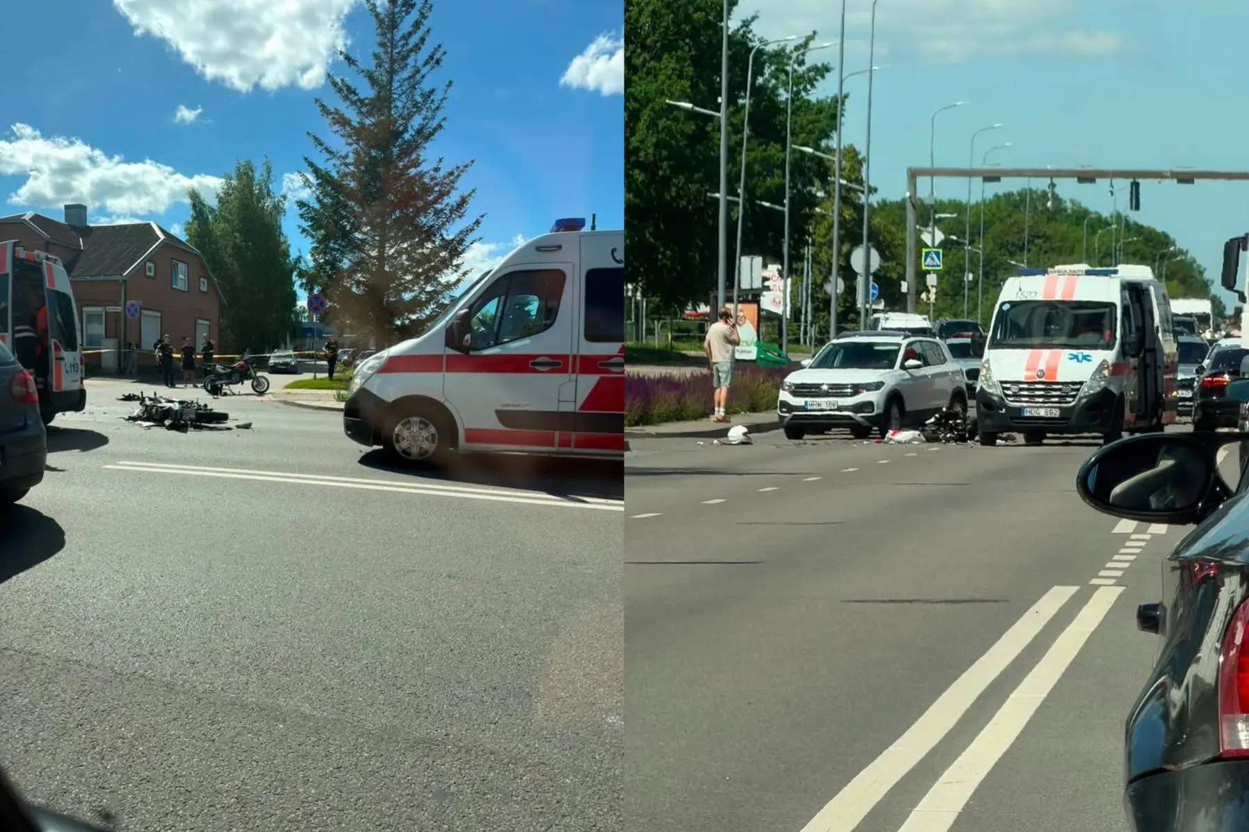 Avarija Veiverių g. / Skaitytojo nuotr.