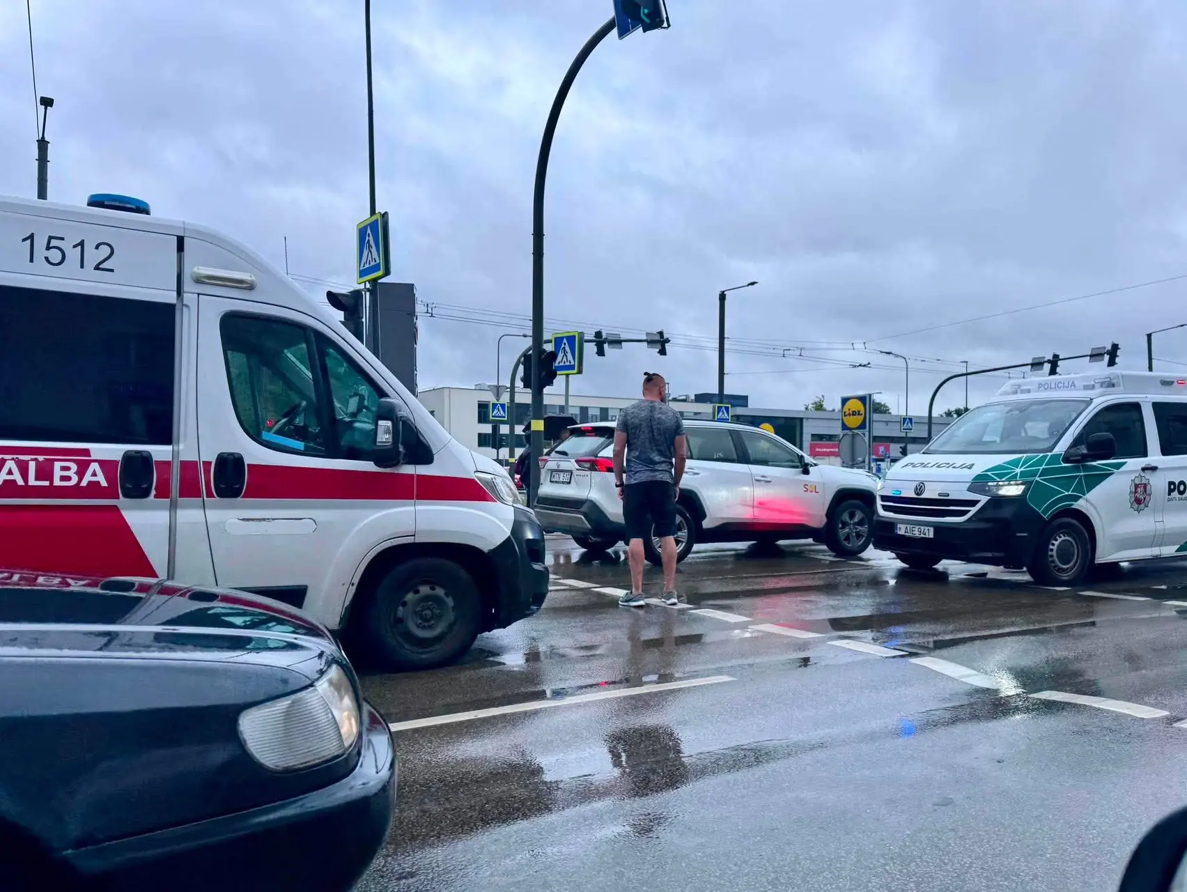 Baršausko g. avarija / Skaitytojo nuotr.