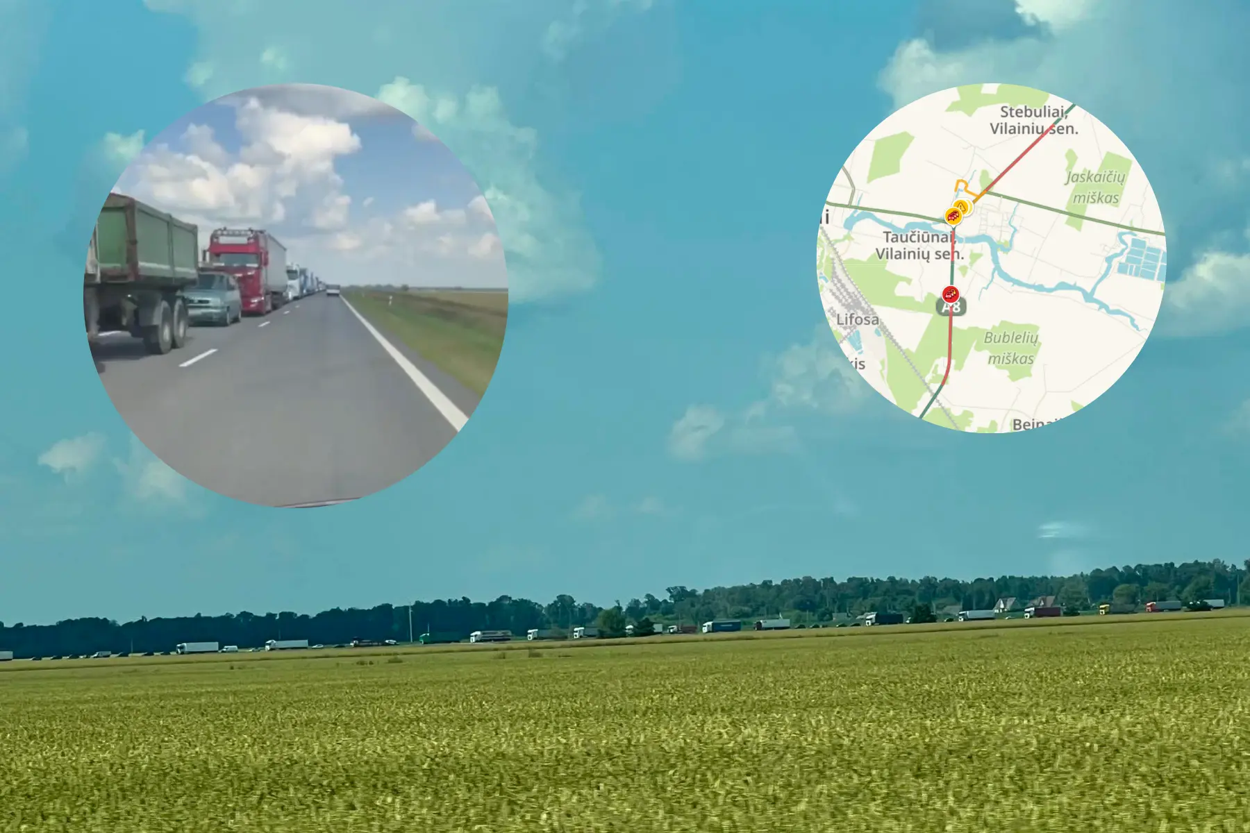 Spūstis A8 kelyje