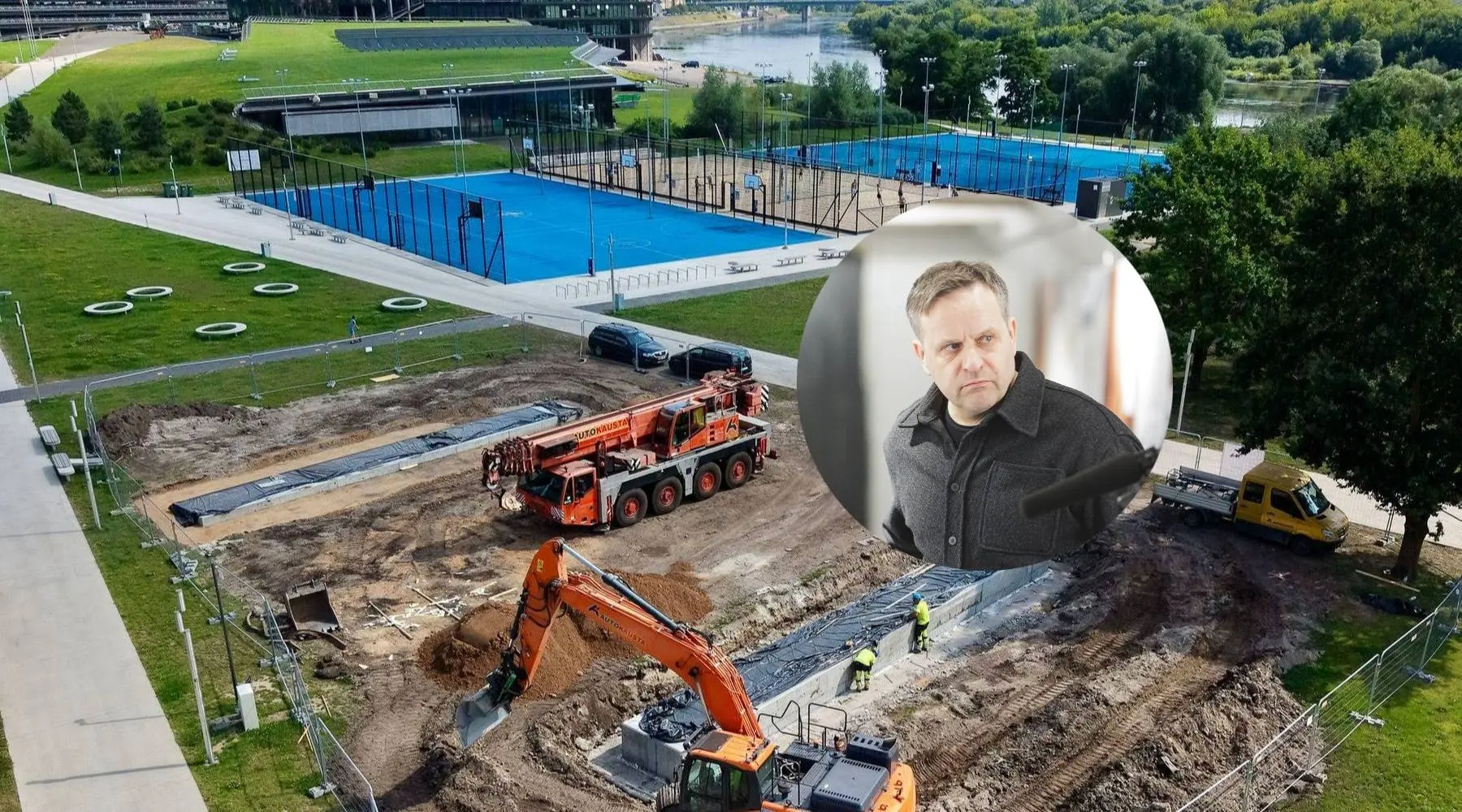 Apžvalgos rato statybos Nemuno saloje, N. Stanionis / „Kas vyksta Kaune“ fotomontažas