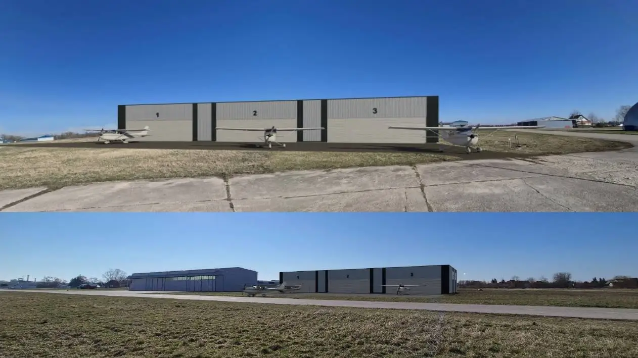 S. Dariaus ir S. Girėno aerodrome planuojami statyti orlaivių angarai / UAB „In Ace“ vizualizacijos