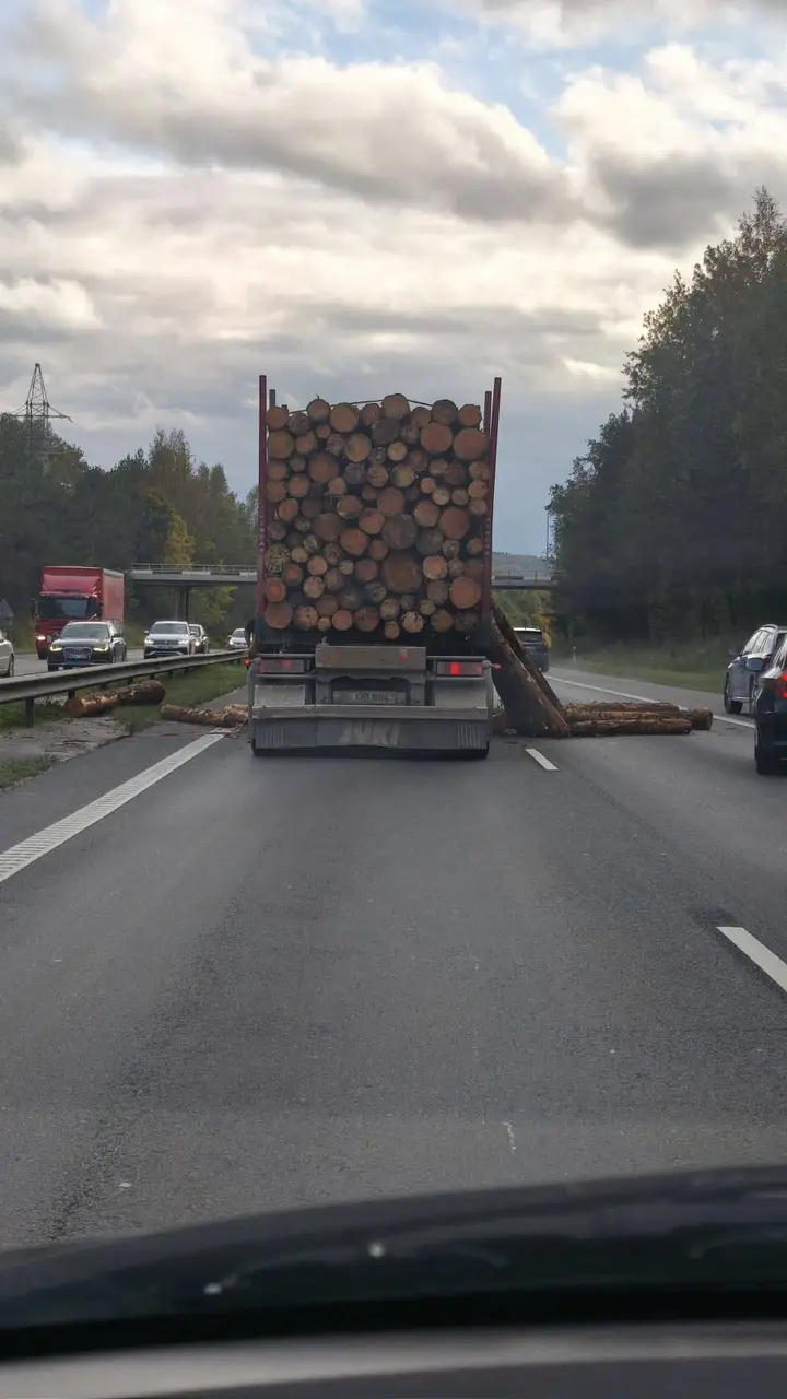 Iškritę rąstai/ „Kas vyksta Kaune" skaitytojo nuotr.
