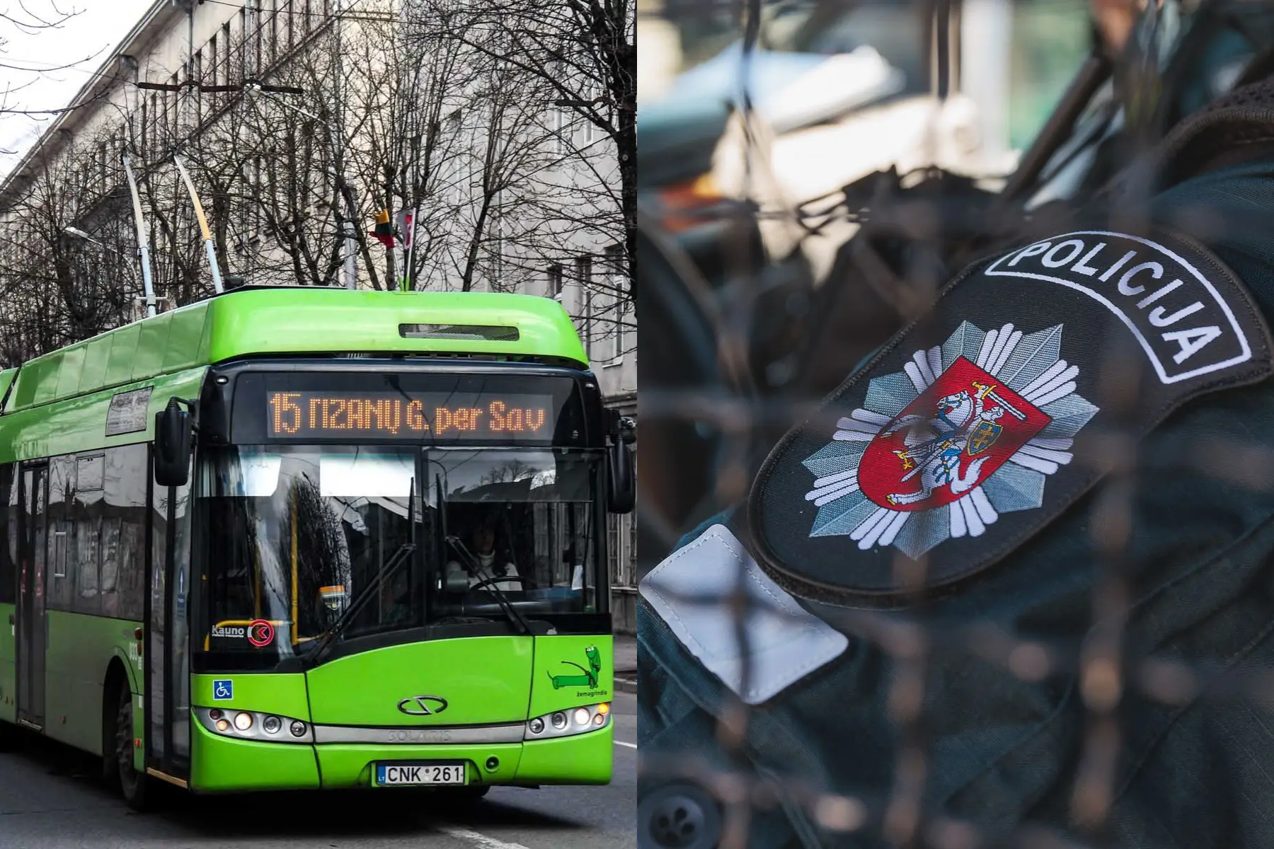 Troleibusas, policija