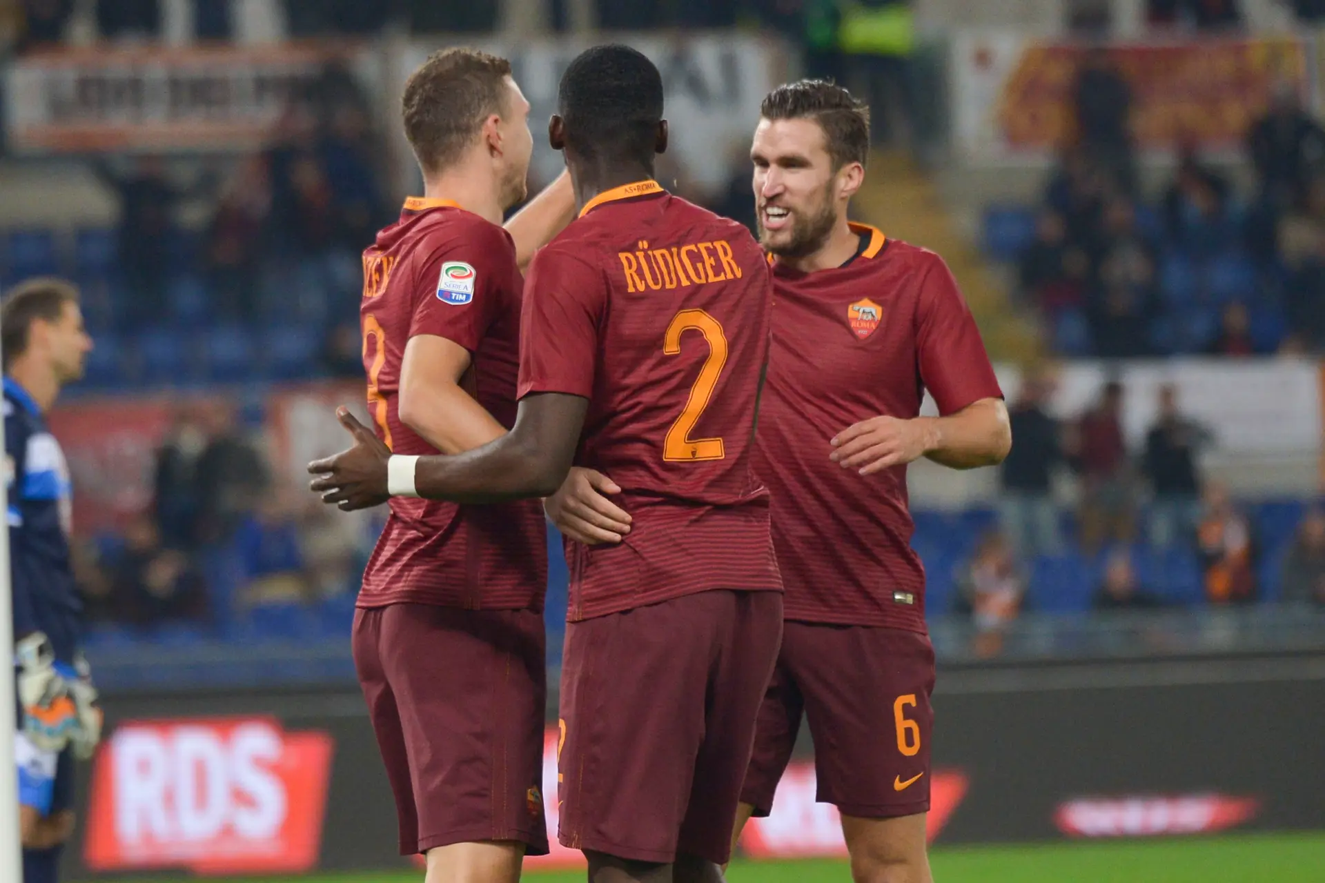 roma pescara esultanza gol dzeko strootman ruediger