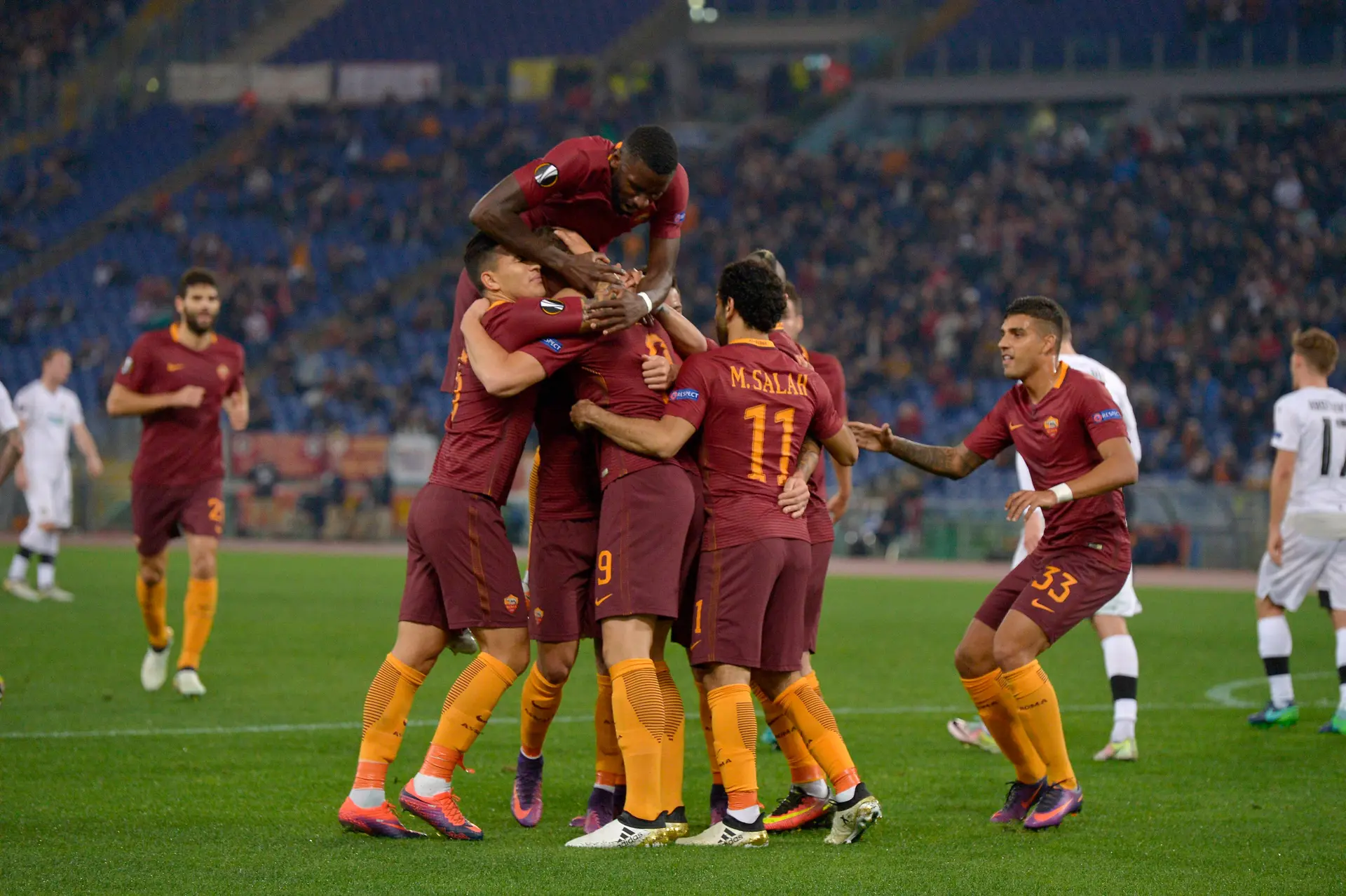 roma viktoria plzen esultanza gol 5