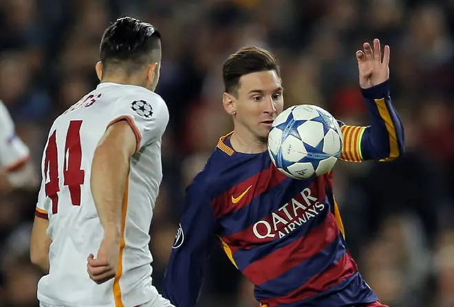 barcellona roma messi manolas 2