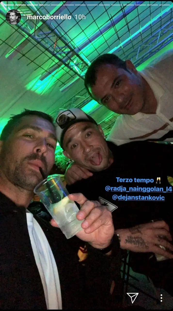 borriello nainggolan e stankovic dopo la notte dei re
