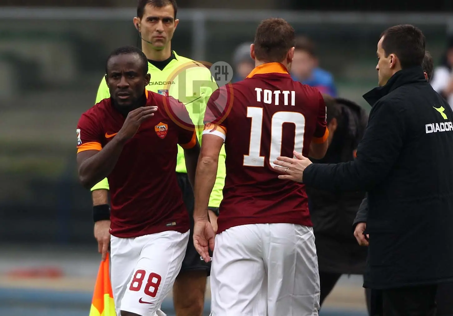 cambio sostituzione doumbia totti verona roma 22022015 foto gino