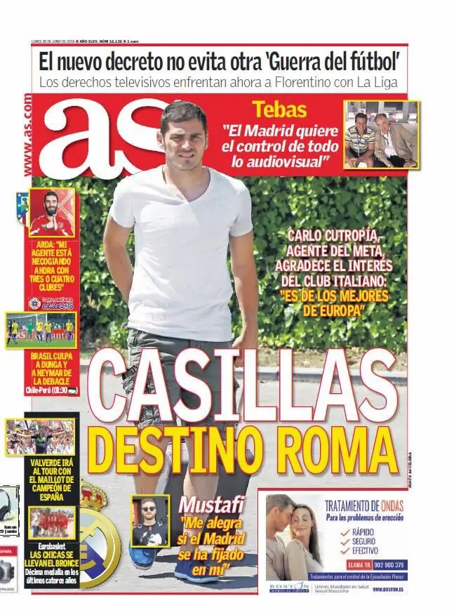 casillas prima pagina as