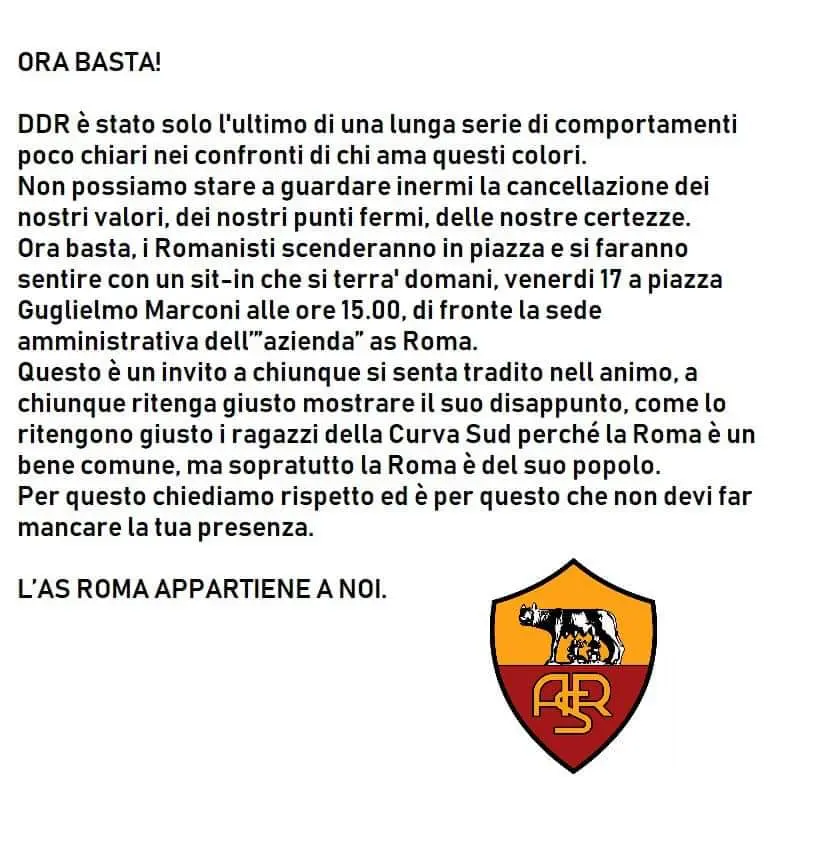 comunicato curva sud