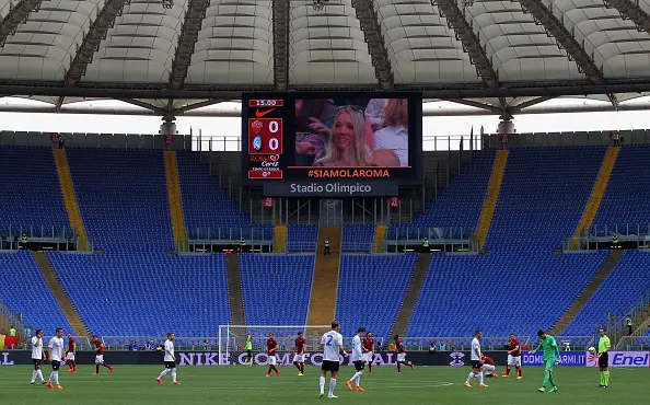 curva centrale vuota squadre roma atalanta 10042015