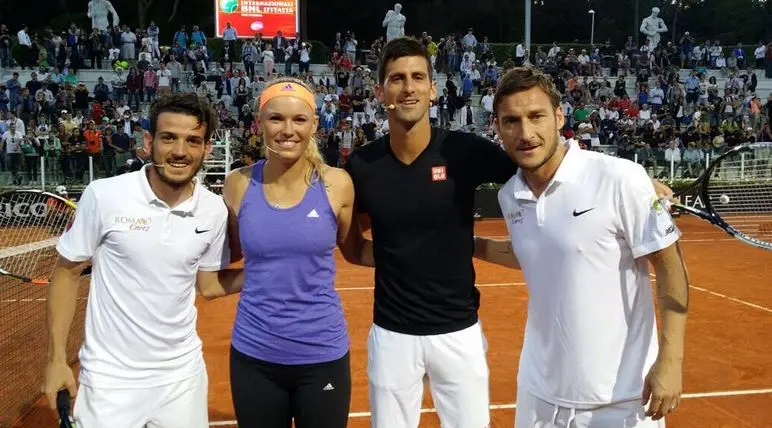 djokovic totti florenzi e wozniacki tennis with stars foro italico