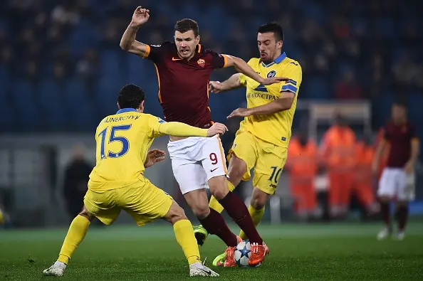 dzeko dribbling roma bate