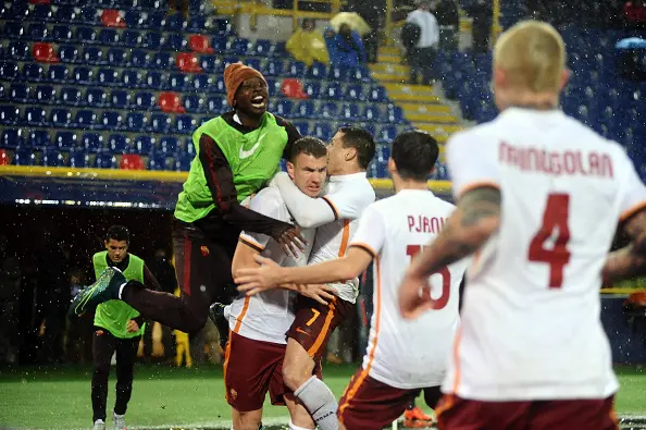 dzeko esultanza bologna roma
