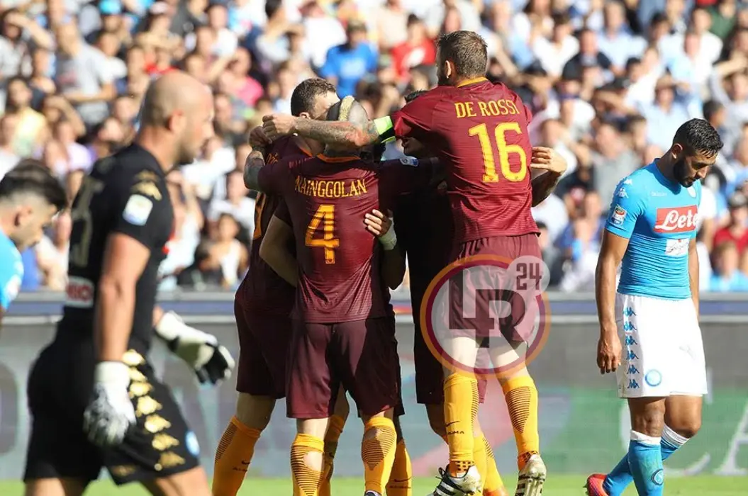 esultanza gol dzeko napoli roma lr24