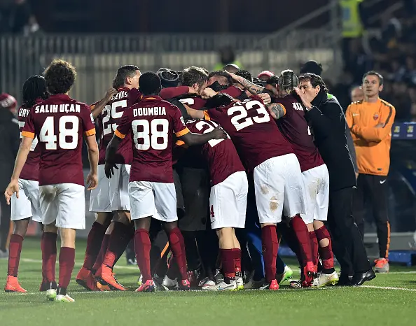 esultanza gruppo garcia cesena roma 22032015