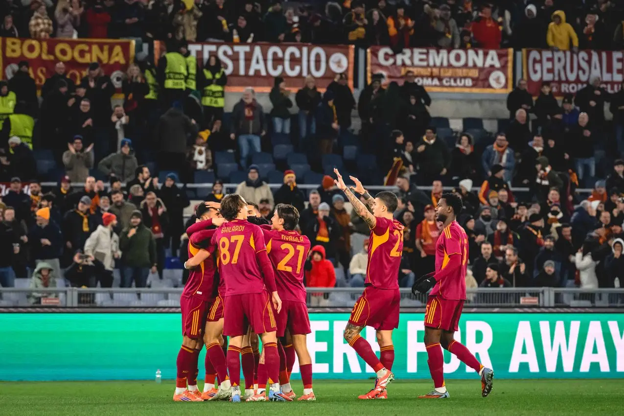 esultanza roma midtjylland