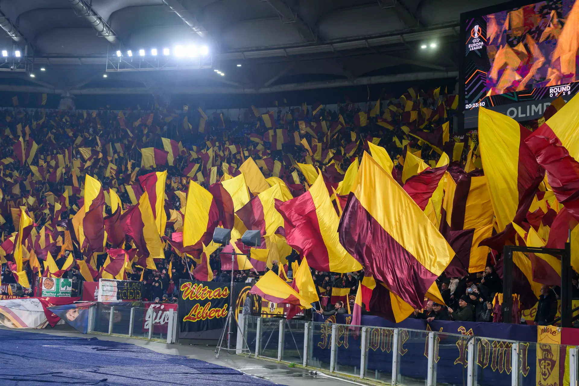 europa league roma athletic club curva sud coreografia 2