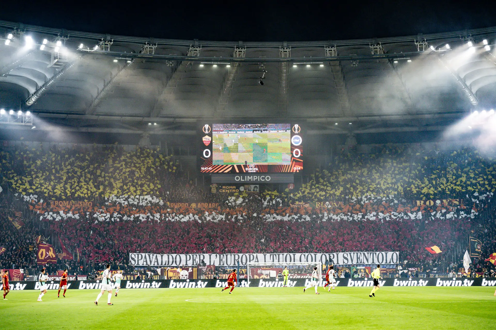europa league roma brighton coreografia curva sud 2