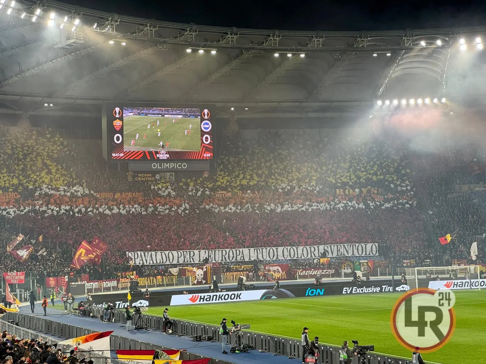 europa league roma brighton coreografia curva sud