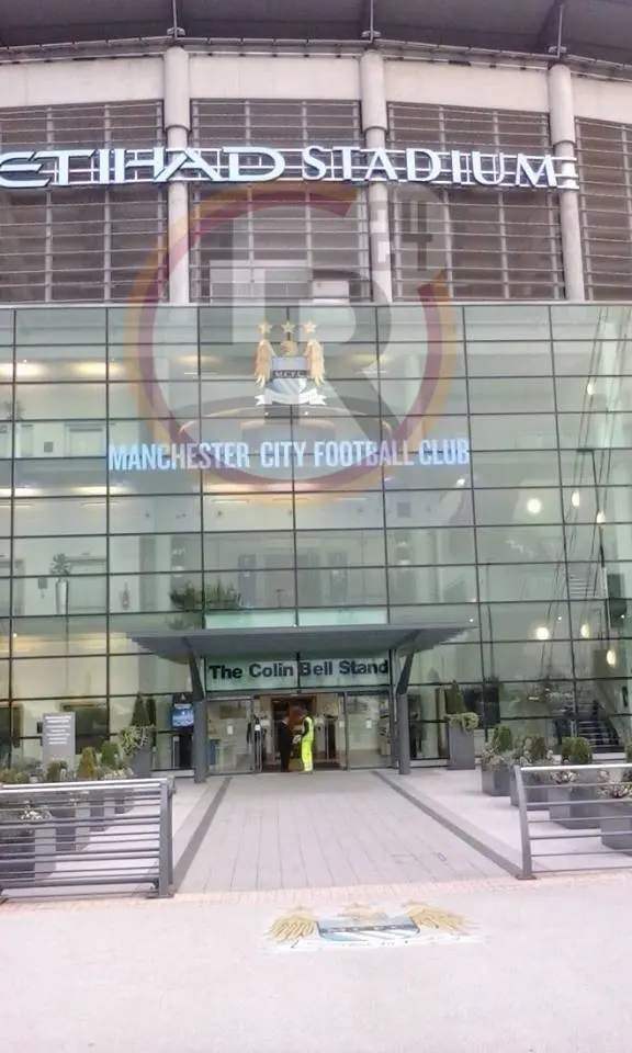 facciata stadio etihad stadium ottima manchester city roma vigilia 2992014