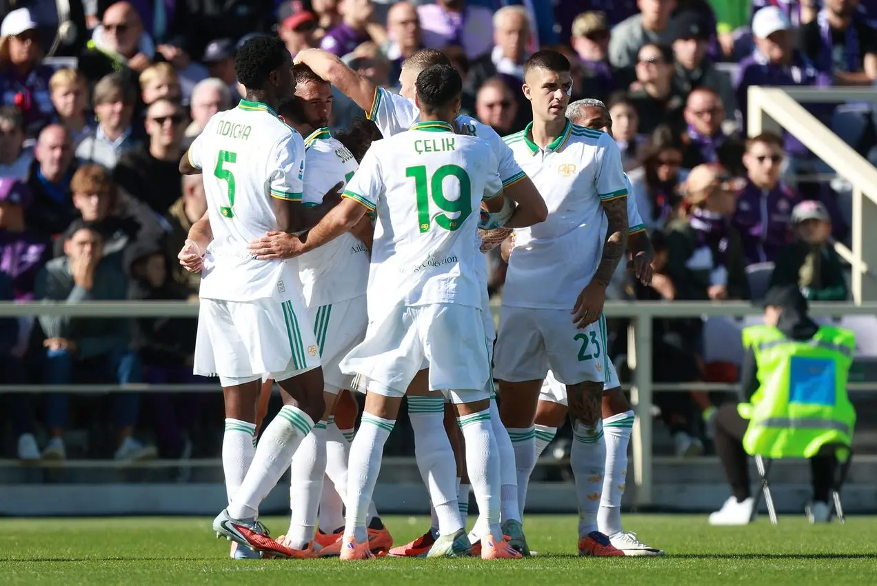 fiorentina roma esultanza squadra