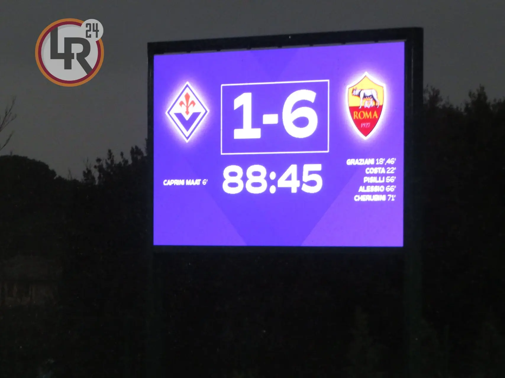 fiorentina roma tabellino