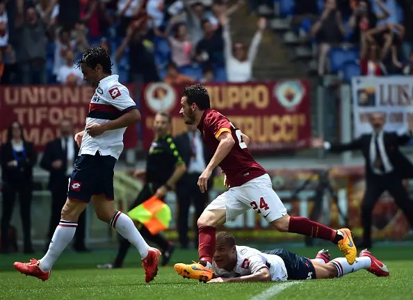 florenzi corsa esultanza profilo roma genoa