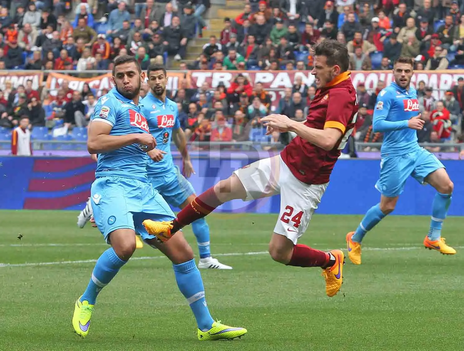 florenzi ghoulam azione roma napoli 040415 mancini