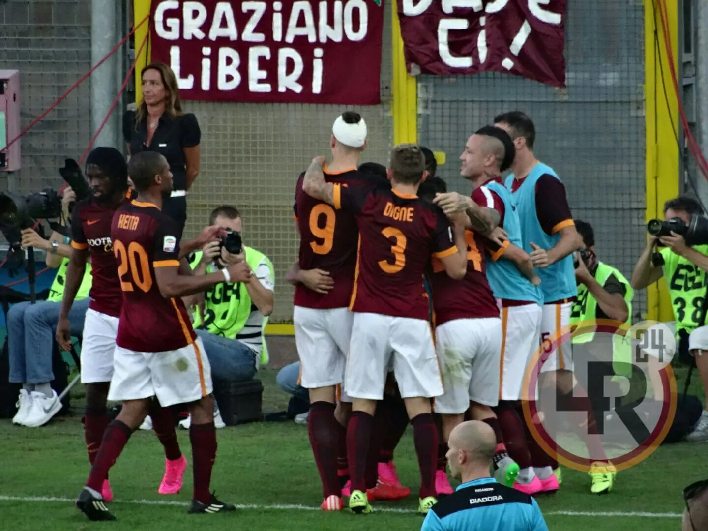 frosinone roma esultanza gol 2