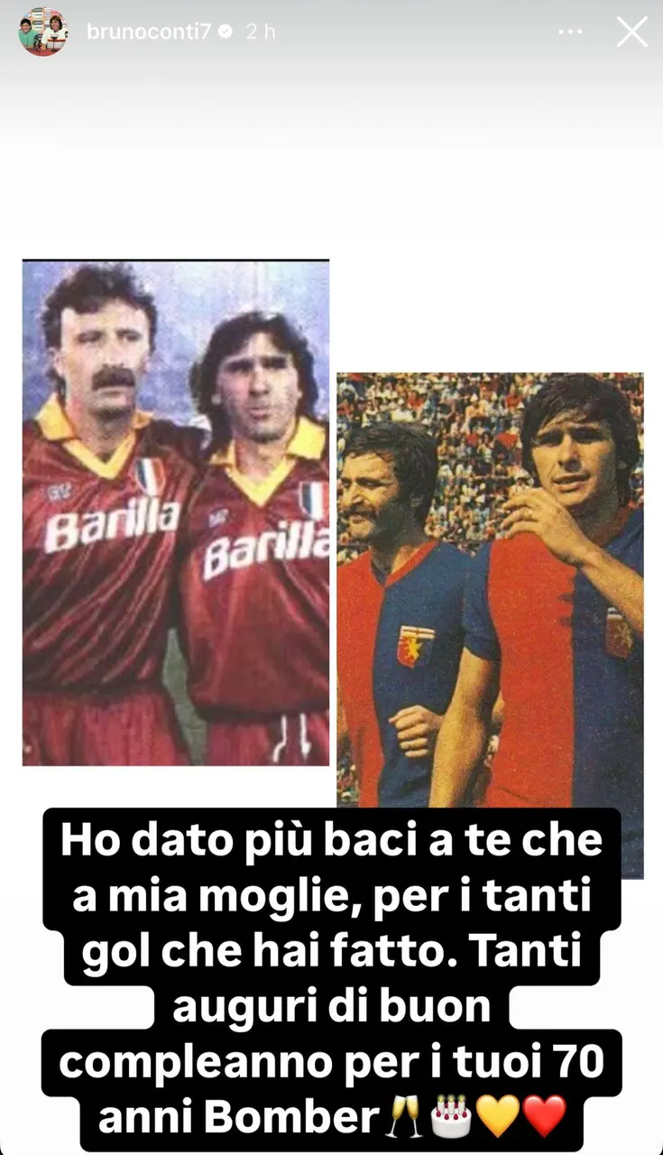 instagram bruno conti auguri pruzzo