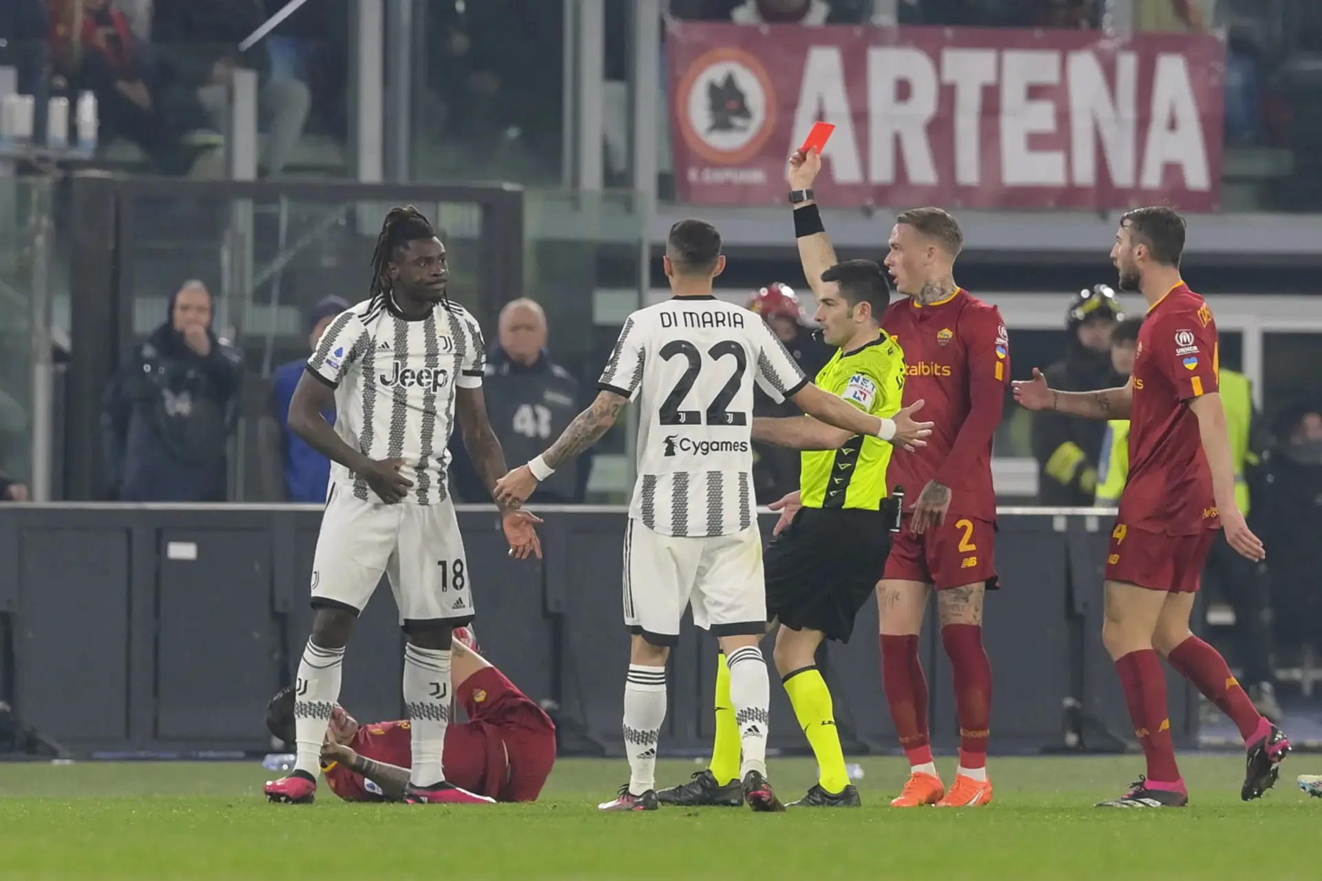 kean espulsione roma juve