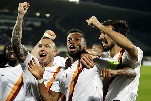 keita esultanza sotto al settore ospiti europa league fiorentina roma 12032015