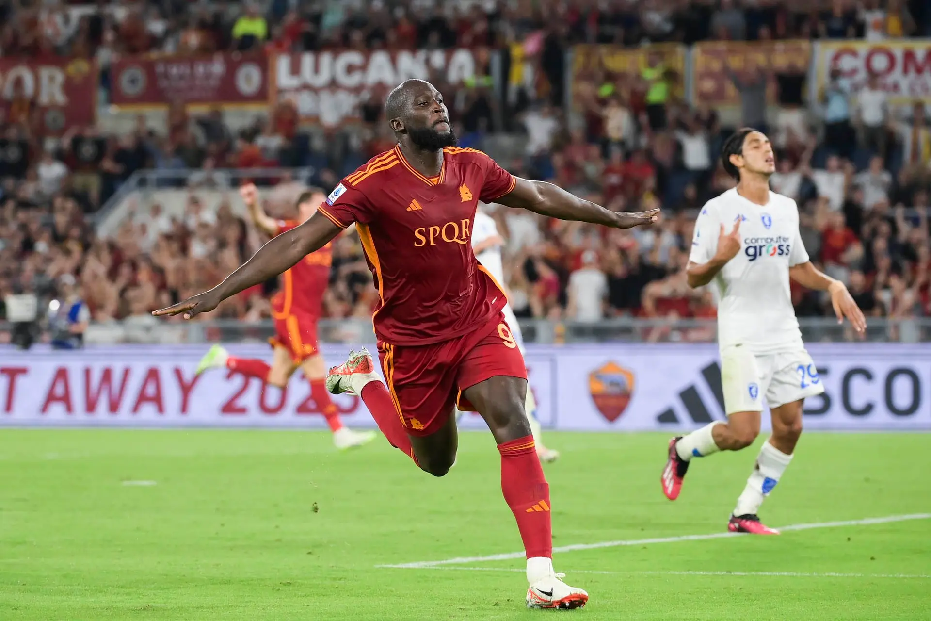 lukaku esultanza roma empoli