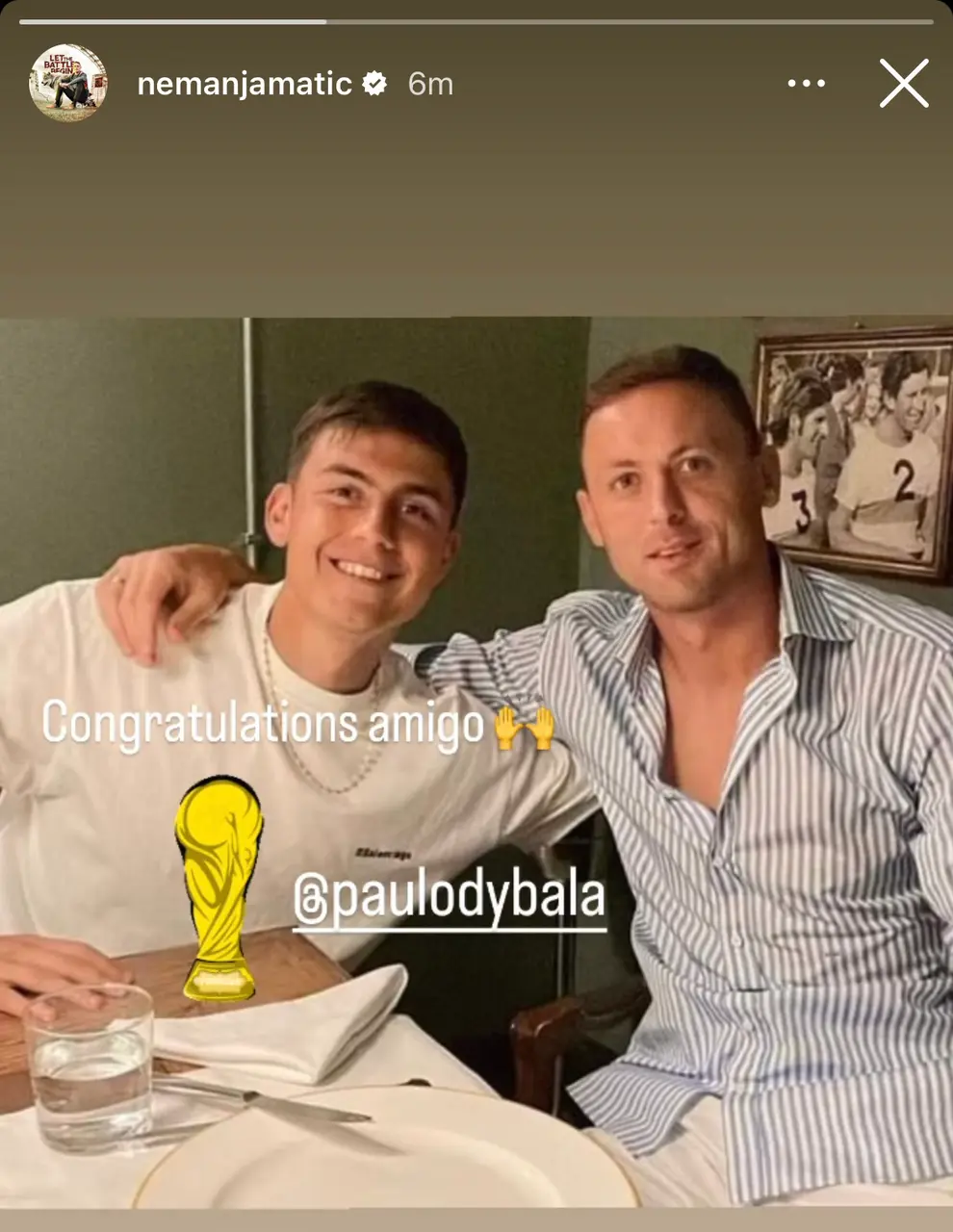 matic dybala messaggio ig