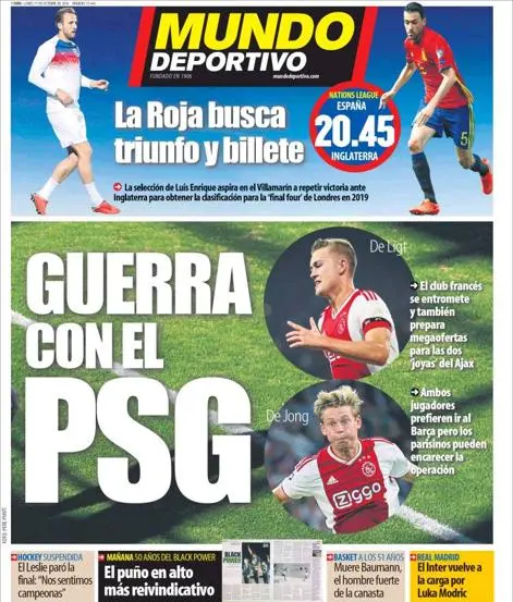 mundo deportivo de ligt prima pagina