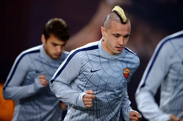 nainggolan riscaldamento roma manchester city 101214