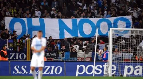 oh no striscione lazio