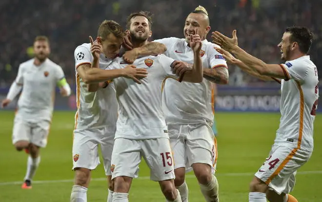 pjanic esultanza bayer roma