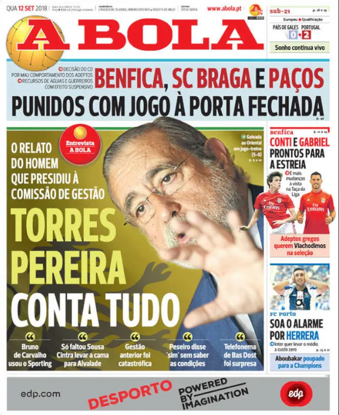 prima pagina a bola herrera