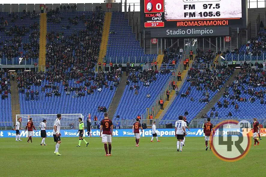 roma atalanta curva sud vuota