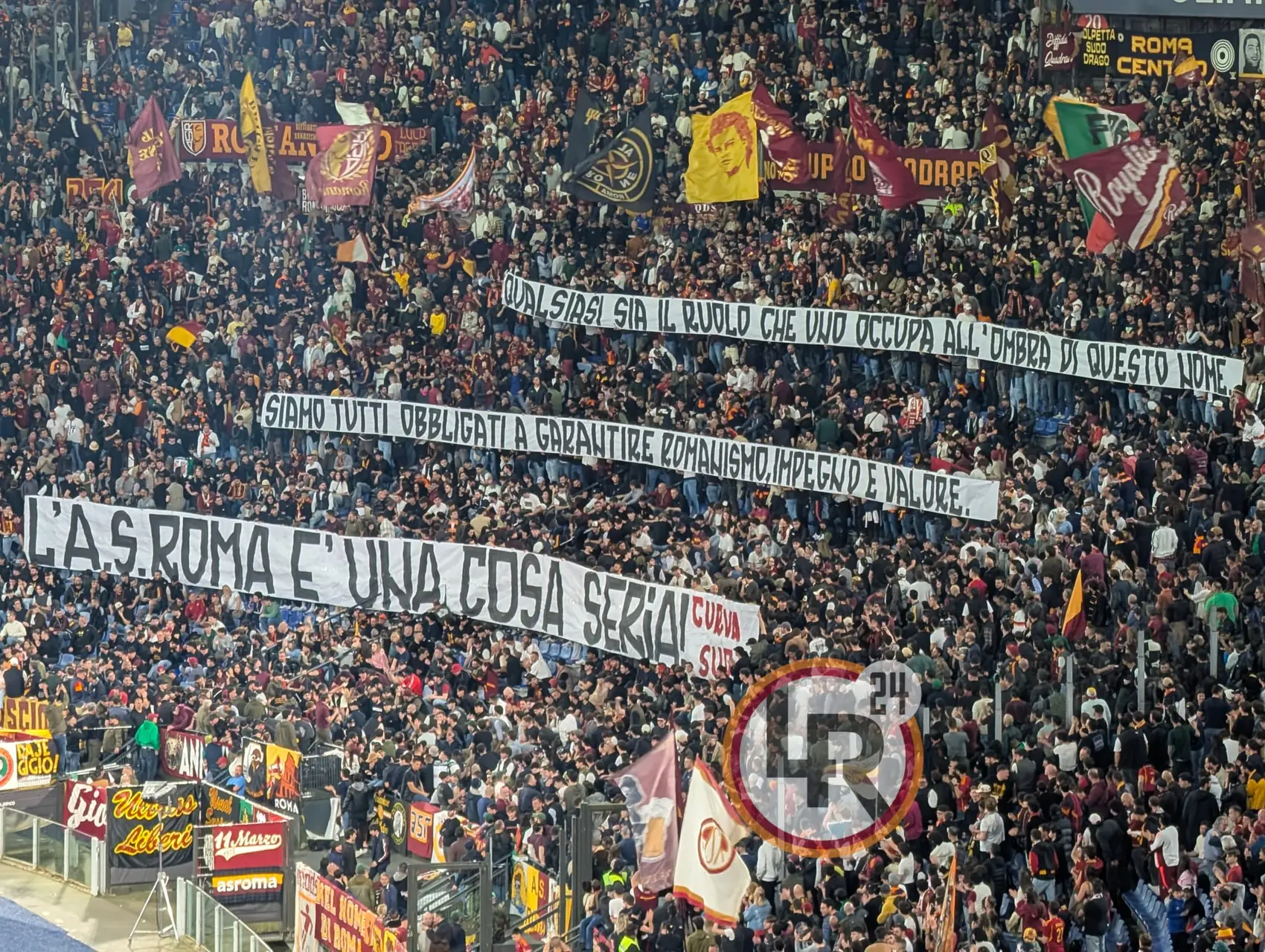 roma atalanta striscione curva sud