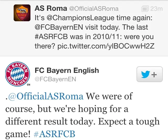 roma bayern twitter